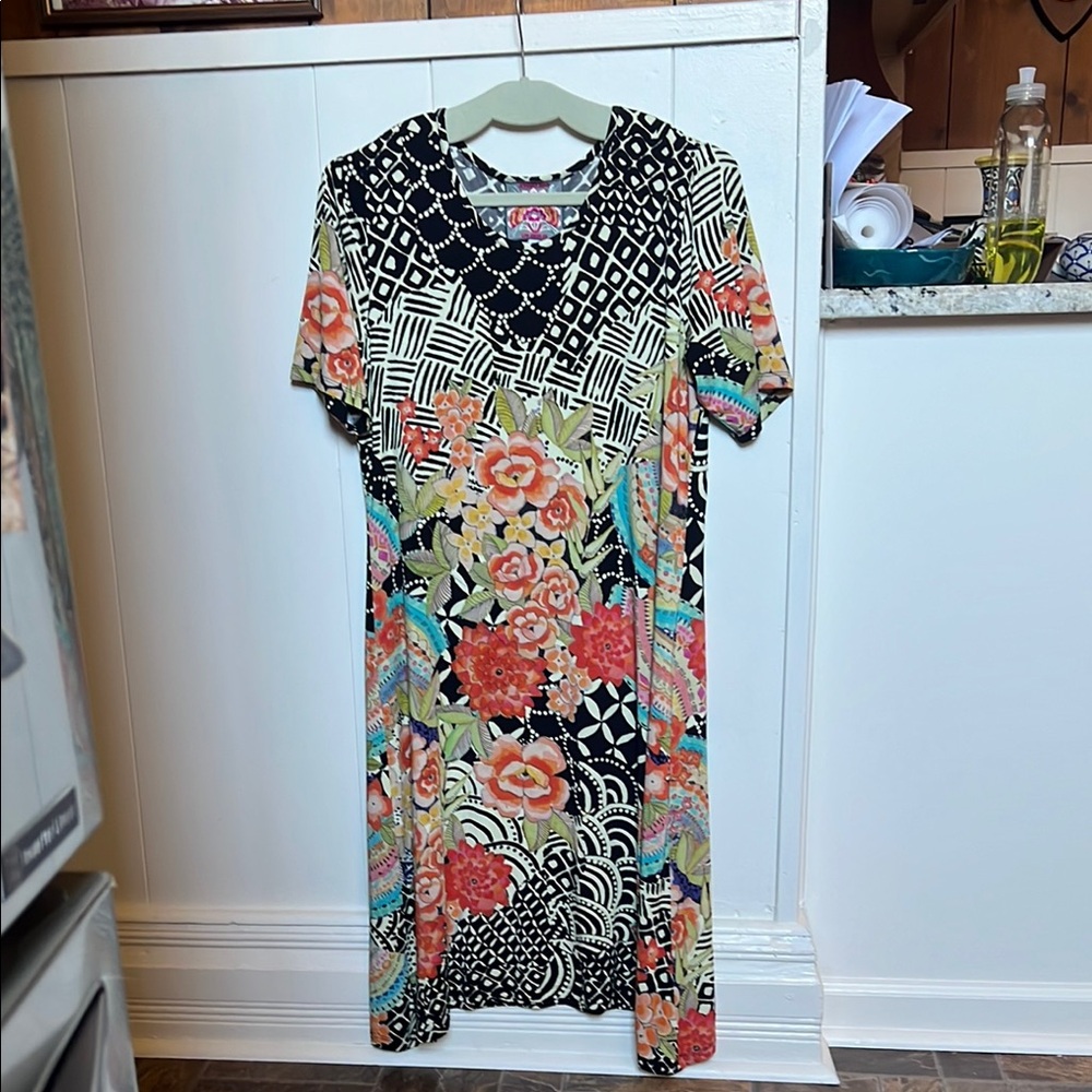 Floral Geometric Patterned Dress